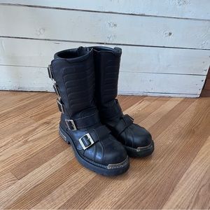 Harley Davidson Men's Black 'Executioner' Leather Motorcycle Boots - Size 7 US